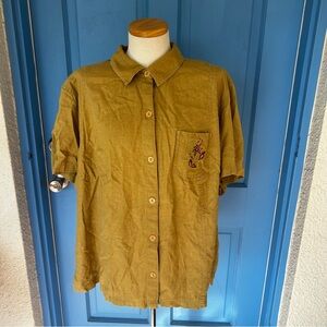 Vintage Sag Harbor Women's Green Button Up short sleeve shirt